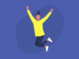 graphic of person jumping for joy